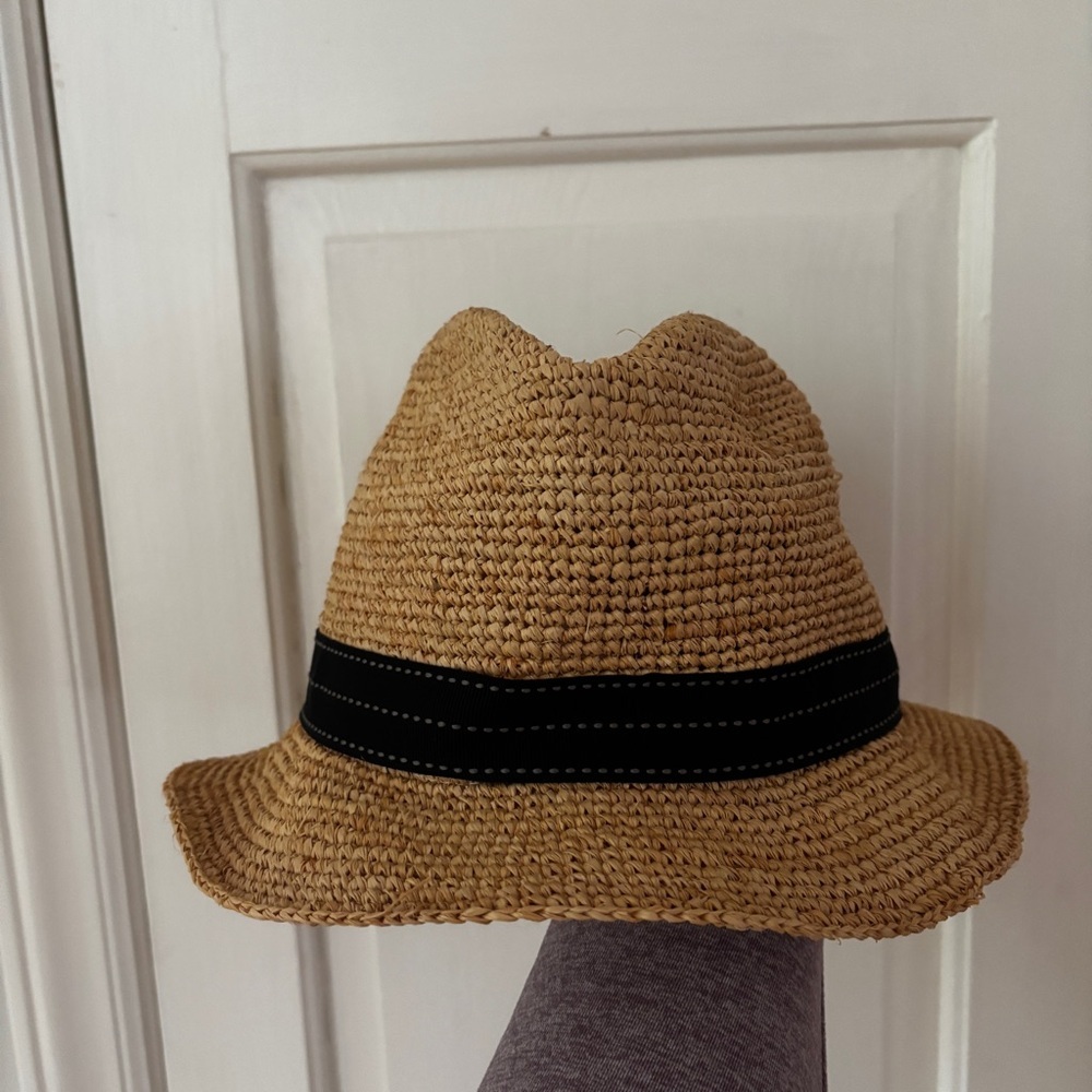 Halogen Straw Hat with Black Ribbon NEW NWT